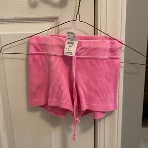 Girls drawstring waffle knit shorts